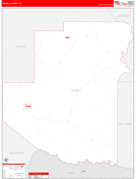 Terrell County, TX Digital Map Red Line Style