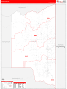 Teton County, ID Digital Map Red Line Style