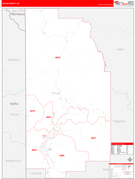 Teton County, WY Digital Map Red Line Style