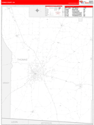 Thomas County, GA Digital Map Red Line Style