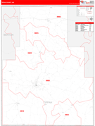 Tippah County, MS Digital Map Red Line Style