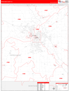 Tippecanoe County, IN Digital Map Red Line Style
