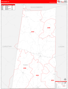 Todd County, KY Digital Map Red Line Style