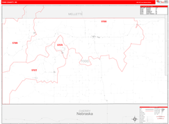 Todd County, SD Digital Map Red Line Style