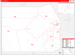 Tooele County, UT Digital Map Red Line Style