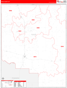 Toole County, MT Digital Map Red Line Style