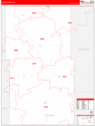 Towner County, ND Digital Map Red Line Style