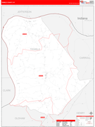 Trimble County, KY Digital Map Red Line Style