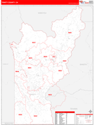 Trinity County, CA Digital Map Red Line Style