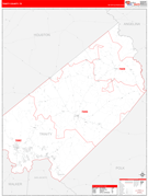 Trinity County, TX Digital Map Red Line Style