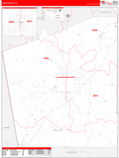 Troup County, GA Digital Map Red Line Style