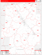 Tuscarawas County, OH Digital Map Red Line Style