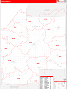 Tuscola County, MI Digital Map Red Line Style