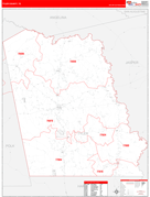 Tyler County, TX Digital Map Red Line Style