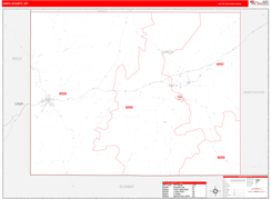 Uinta County, WY Digital Map Red Line Style
