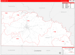 Union County, AR Digital Map Red Line Style