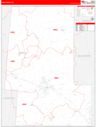 Union County, OH Digital Map Red Line Style