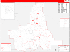 Union County, OR Digital Map Red Line Style