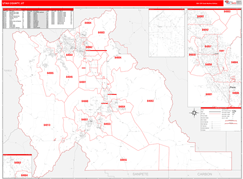 Utah County, UT Digital Map Red Line Style