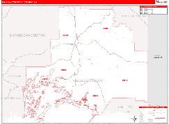 Valdez-Cordova Borough (County), AK Digital Map Red Line Style