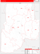 Valley County, MT Digital Map Red Line Style