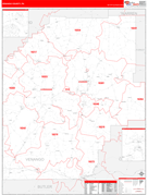 Venango County, PA Digital Map Red Line Style