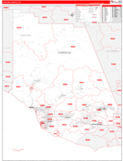 Ventura County, CA Digital Map Red Line Style