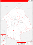 Victoria County, TX Digital Map Red Line Style