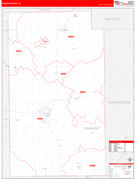 Wabash County, IN Digital Map Red Line Style