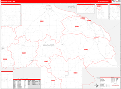 Wabasha County, MN Digital Map Red Line Style