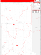 Wadena County, MN Digital Map Red Line Style