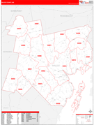 Waldo County, ME Digital Map Red Line Style