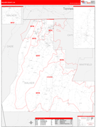 Walker County, GA Digital Map Red Line Style