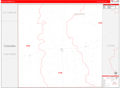 Wallace County, KS Digital Map Red Line Style