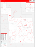 Ward County, ND Digital Map Red Line Style