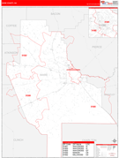 Ware County, GA Digital Map Red Line Style