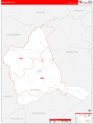 Warren County, GA Digital Map Red Line Style