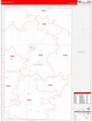 Warren County, IL Digital Map Red Line Style