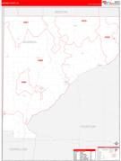 Warren County, IN Digital Map Red Line Style