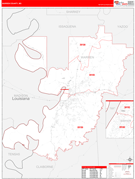 Warren County, MS Digital Map Red Line Style