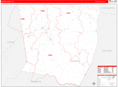 Warren County, NC Digital Map Red Line Style