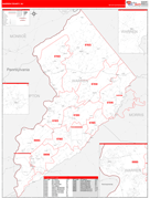 Warren County, NJ Digital Map Red Line Style