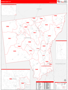 Warren County, NY Digital Map Red Line Style