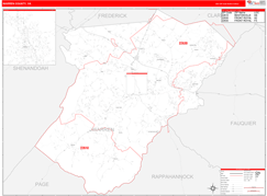 Warren County, VA Digital Map Red Line Style