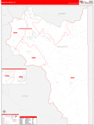 Wasatch County, UT Digital Map Red Line Style