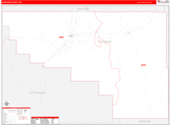 Washakie County, WY Digital Map Red Line Style