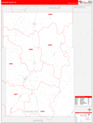 Washburn County, WI Digital Map Red Line Style