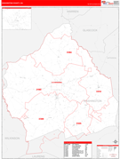 Washington County, GA Digital Map Red Line Style