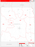 Washington County, IA Digital Map Red Line Style