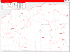 Washington County, IL Digital Map Red Line Style